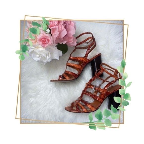Ash Orange Snakeskin Caged Sandals size 10 - Picture 5 of 9